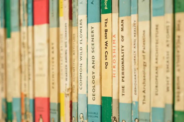 a row of books
