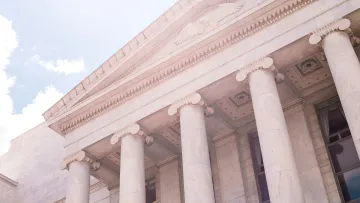 a building with columns