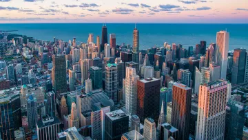 a city with many tall buildings