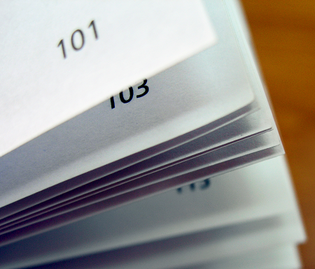 page numbers on a book