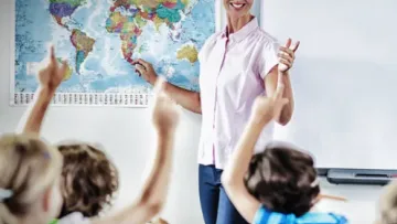 a teacher teaching a class